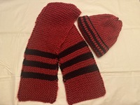 Custom Hand Knit Hat and Scarf Set
