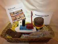 Handmade wooden &#34;Build a Boat&#34; and &#34;Hamburger Puzzle&#34;