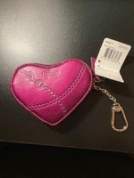 Coach magenta heart coin case with tags