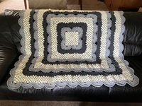 Hand-crocheted throw blanket