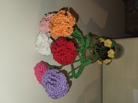 Crocheted carnation vase