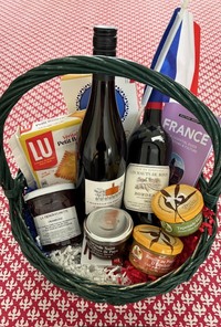 "Tariffs be damned" basket (goodies from France)